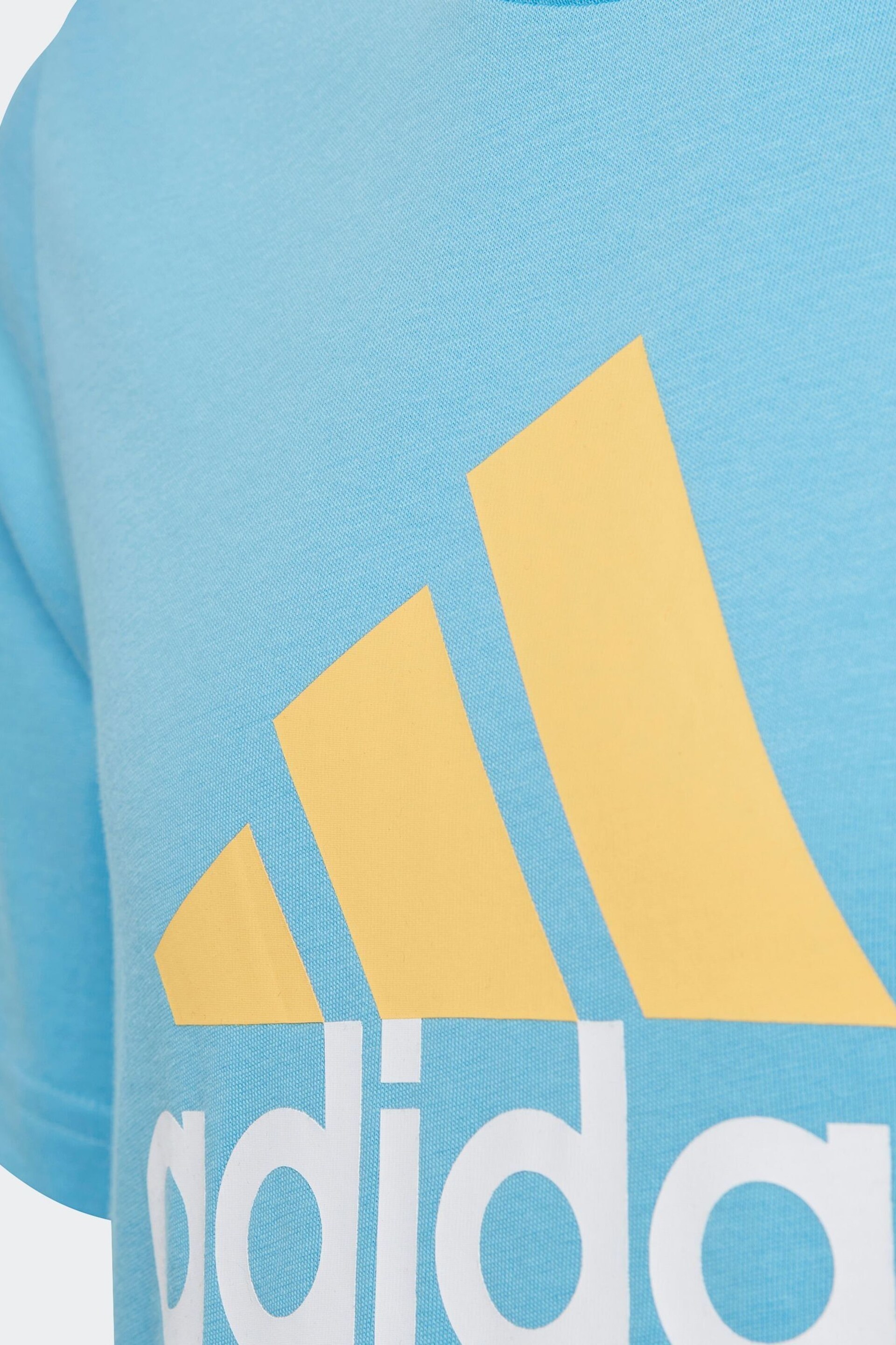 adidas Sky Blue Bold Logo T-Shirt - Image 4 of 5