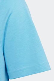 adidas Sky Blue Bold Logo T-Shirt - Image 5 of 5