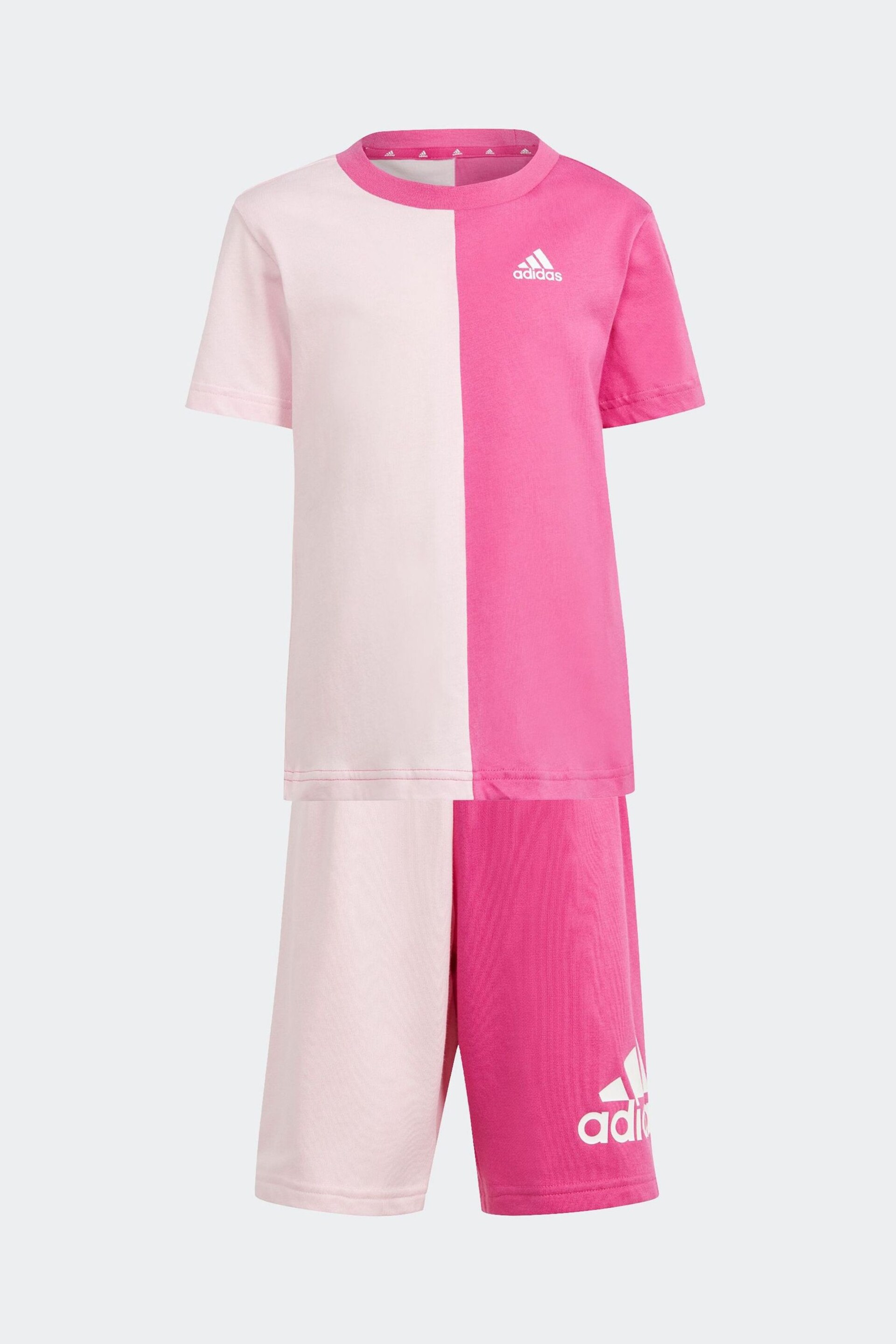 adidas Pink Sportswear T-Shirt and Shorts Set - Image 5 of 10