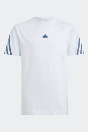 adidas White Chrome Sportswear Future Icons 3-Stripes T-Shirt - Image 1 of 5