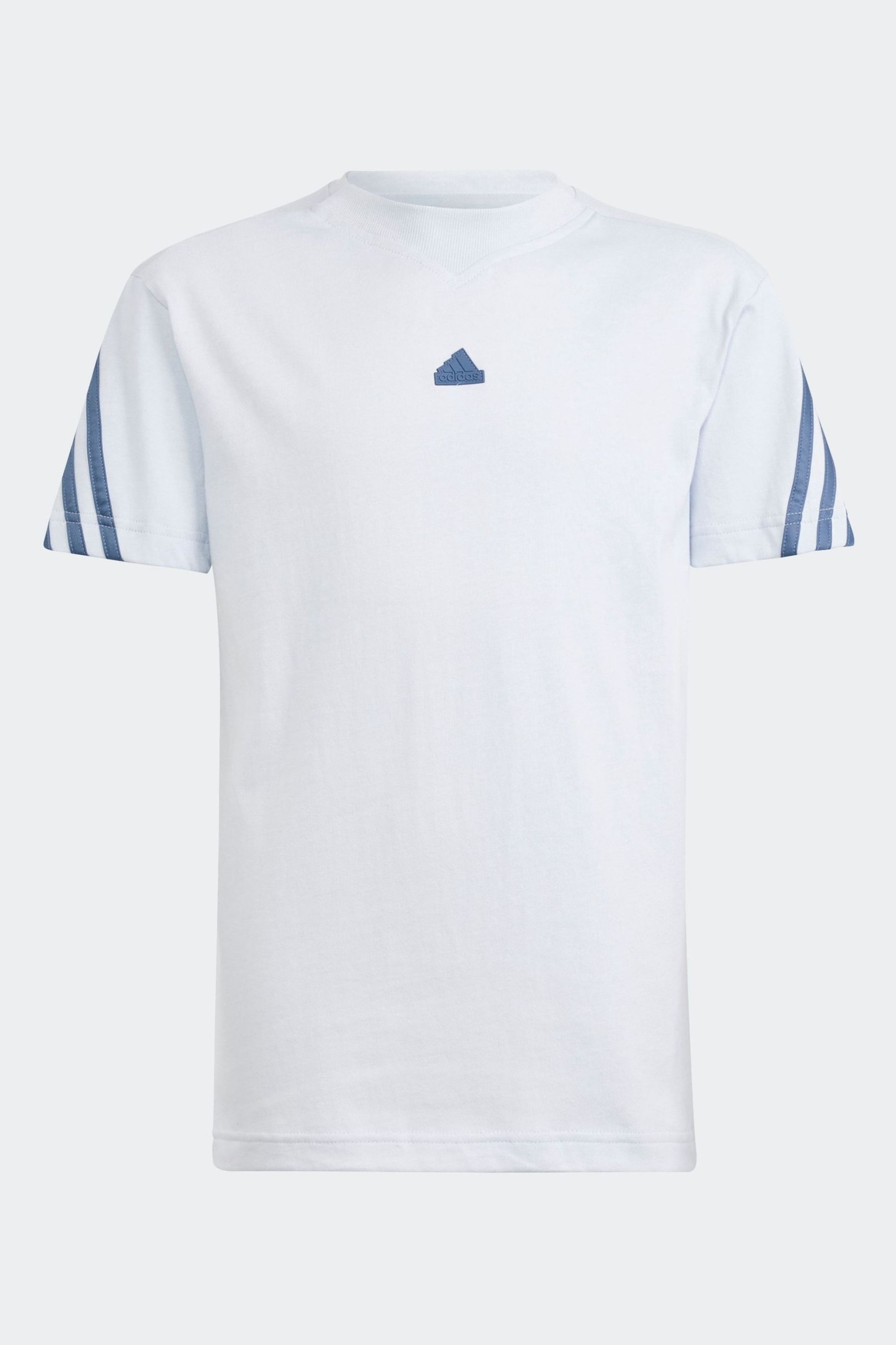 adidas White Chrome Sportswear Future Icons 3-Stripes T-Shirt - Image 1 of 5