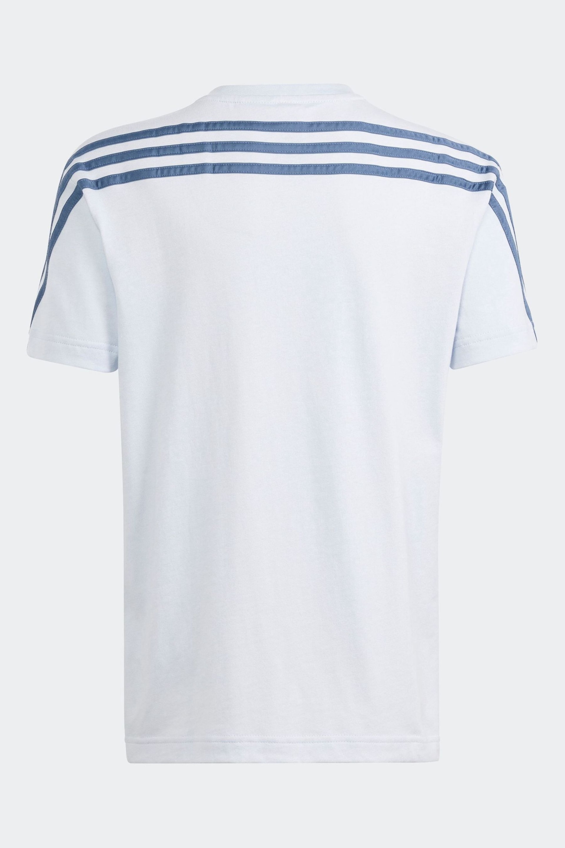 adidas White Chrome Sportswear Future Icons 3-Stripes T-Shirt - Image 2 of 5