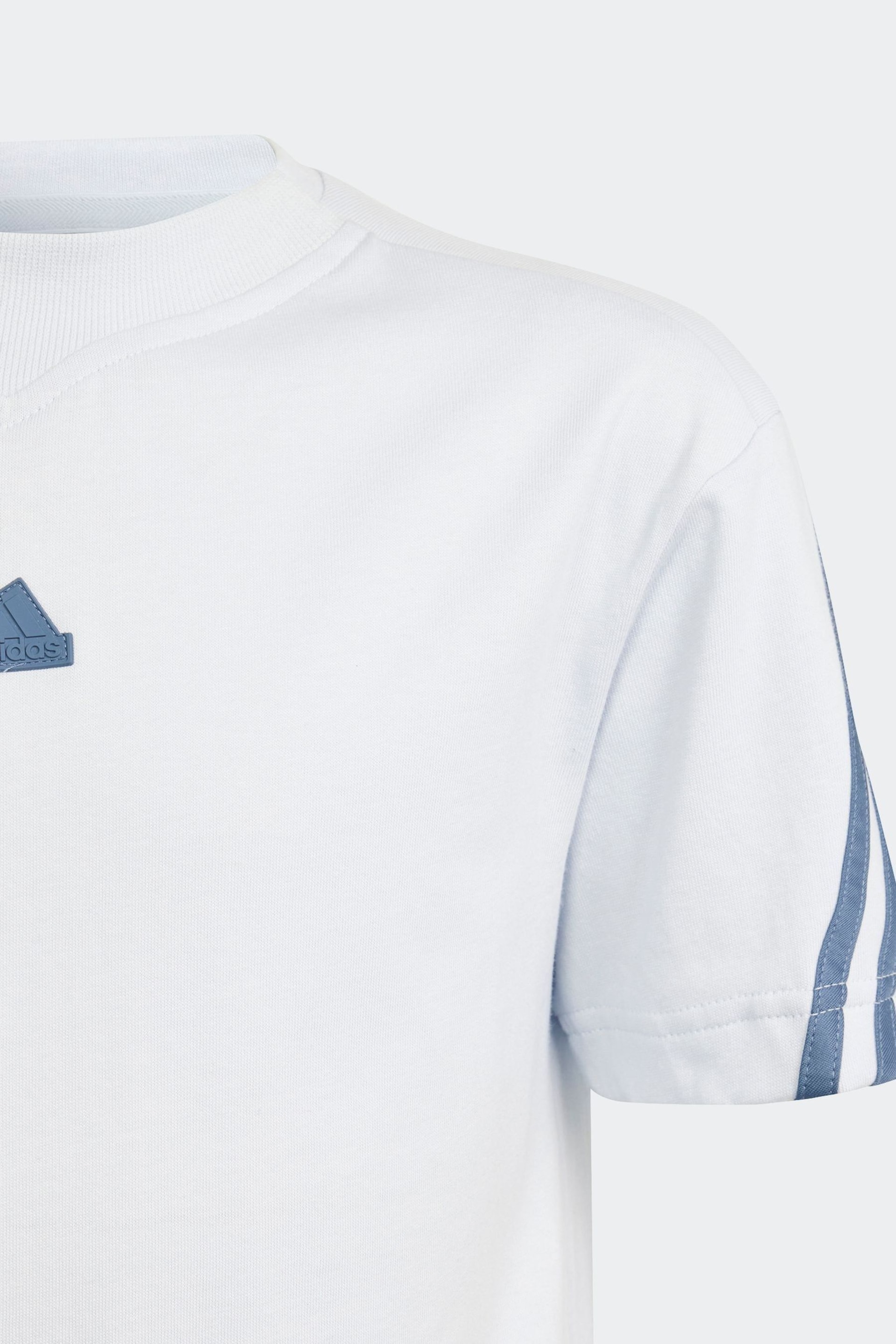 adidas White Chrome Sportswear Future Icons 3-Stripes T-Shirt - Image 3 of 5