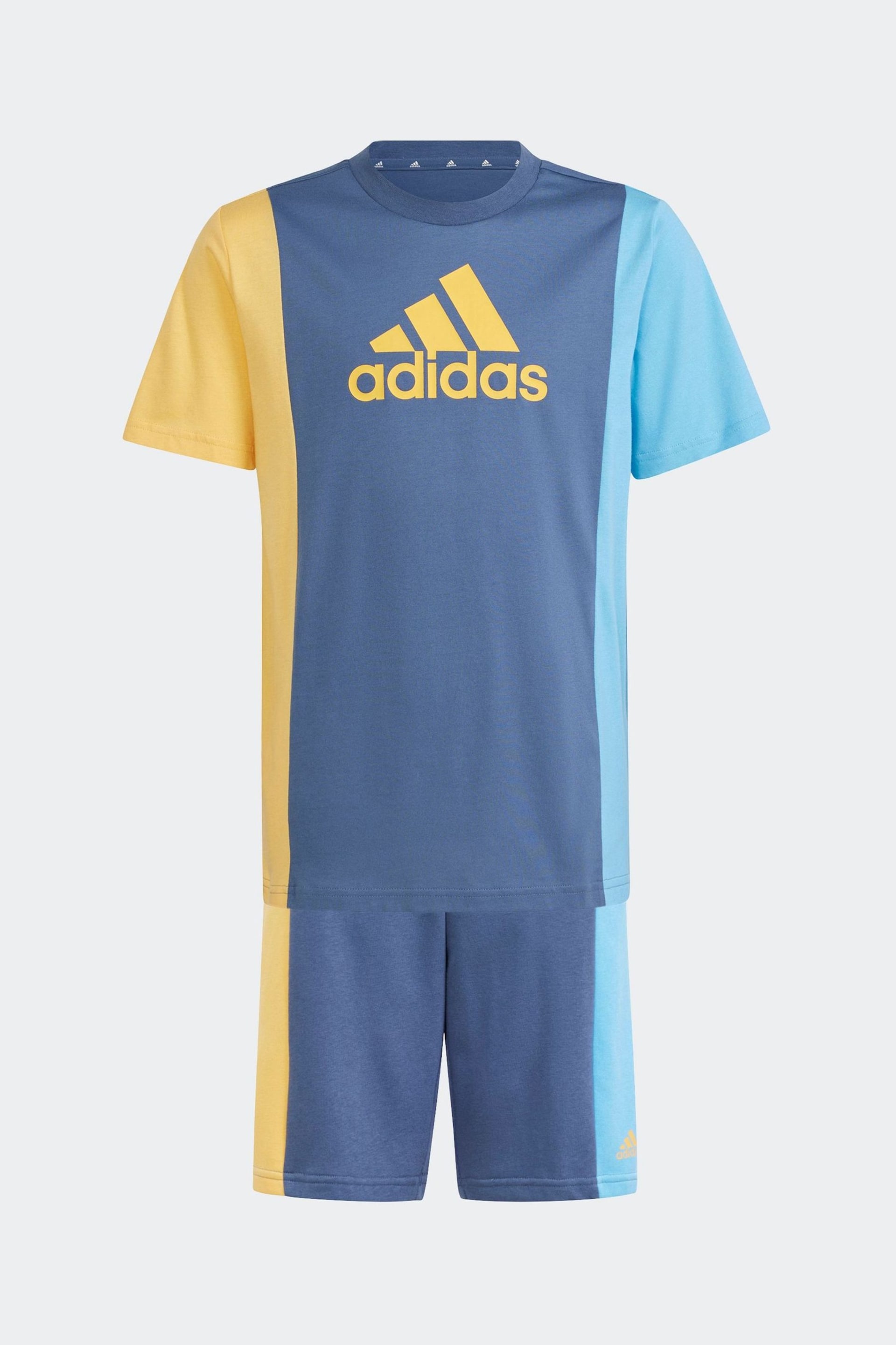 adidas Blue Kids Sportswear Essentials Colourblock T-Shirts Set - Image 1 of 6