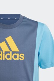 adidas Blue Kids Sportswear Essentials Colourblock T-Shirts Set - Image 4 of 6