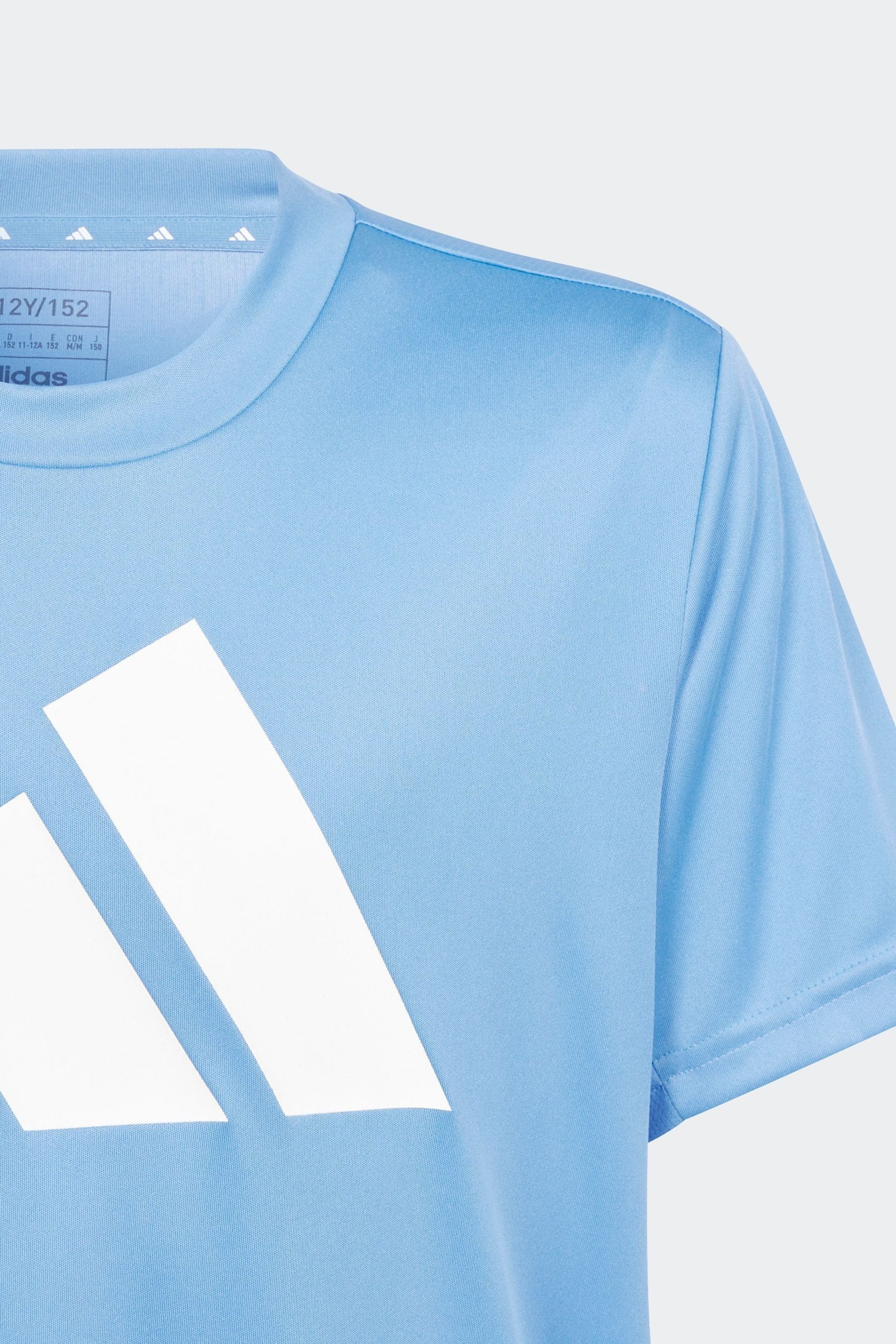 adidas Blue Regular Fit Sportswear Train Essentials Aeroready Logo T-Shirt - Image 3 of 5