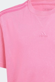 adidas Pink Kids Sportswear All Szn Washed T-Shirt - Image 3 of 5
