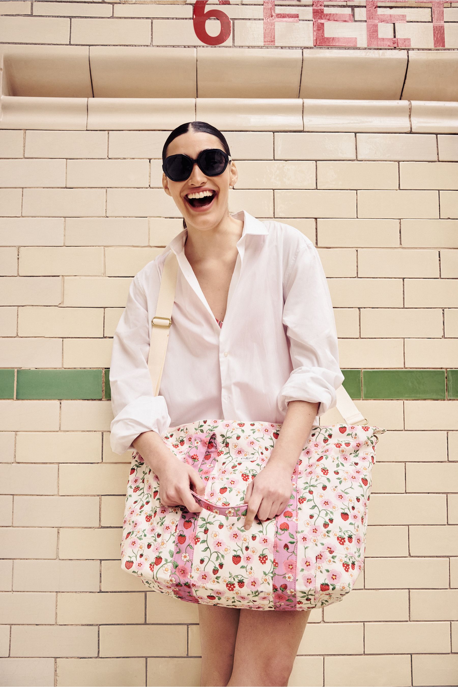 Buy Cath Kidston Ecru Pink Floral Strappy Overnight Bag from Next Germany