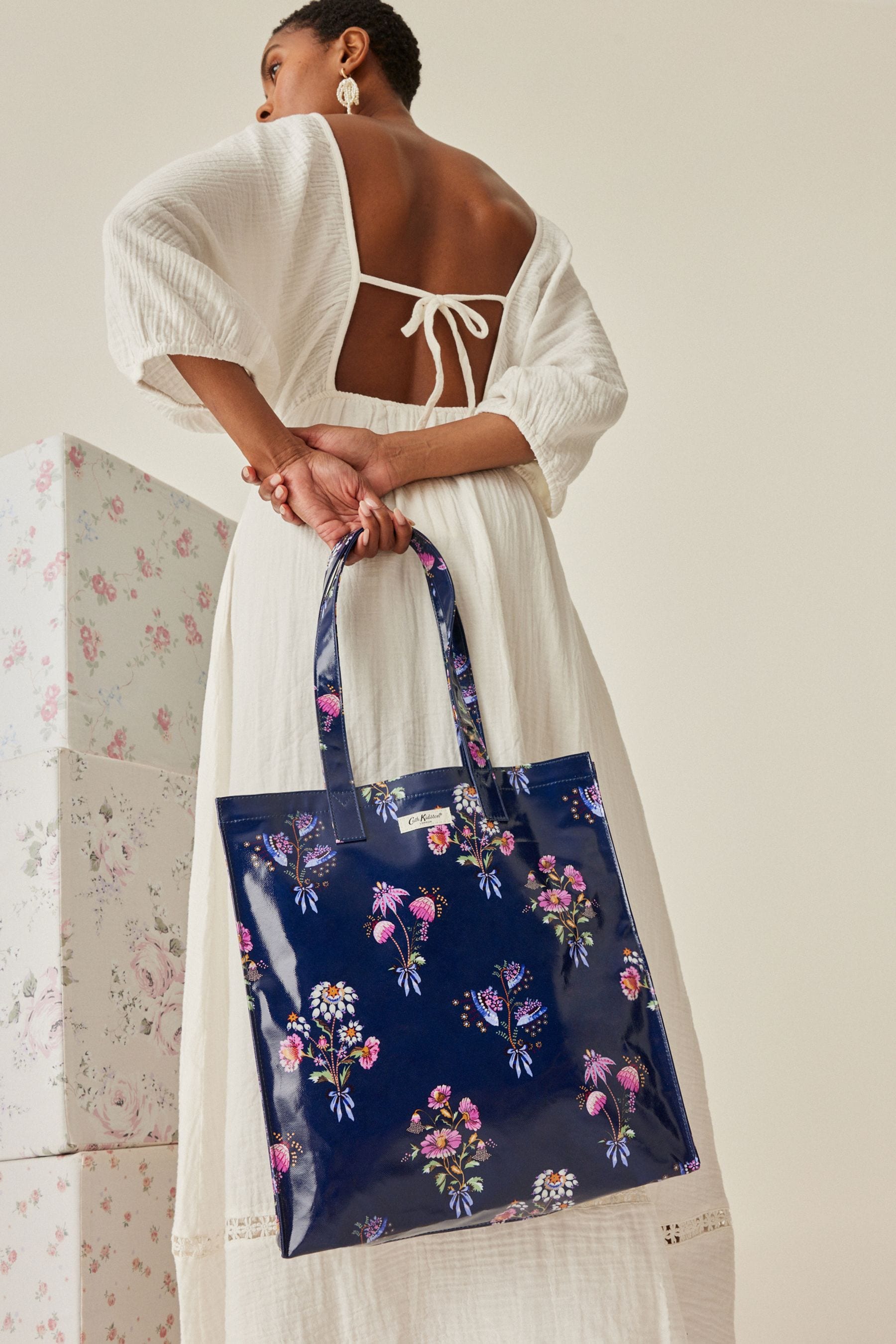 Cath kidston blue floral bag sales