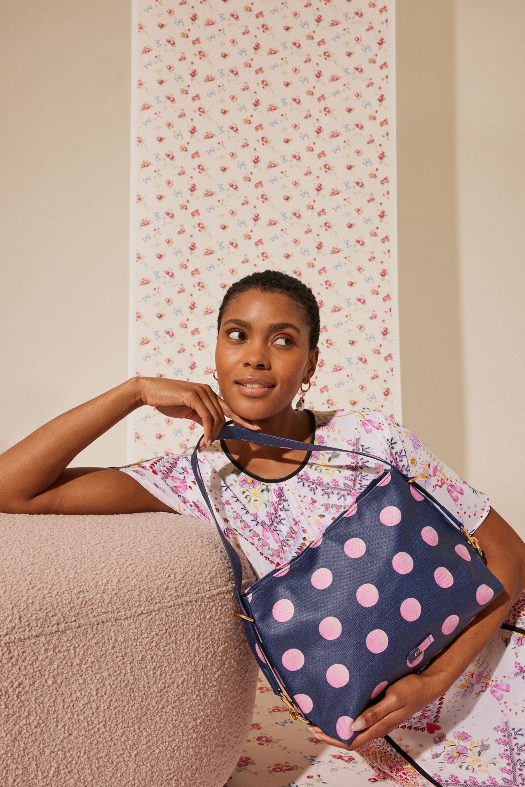 Buy Cath Kidston Navy Spot Shoulder Bag from Next Luxembourg