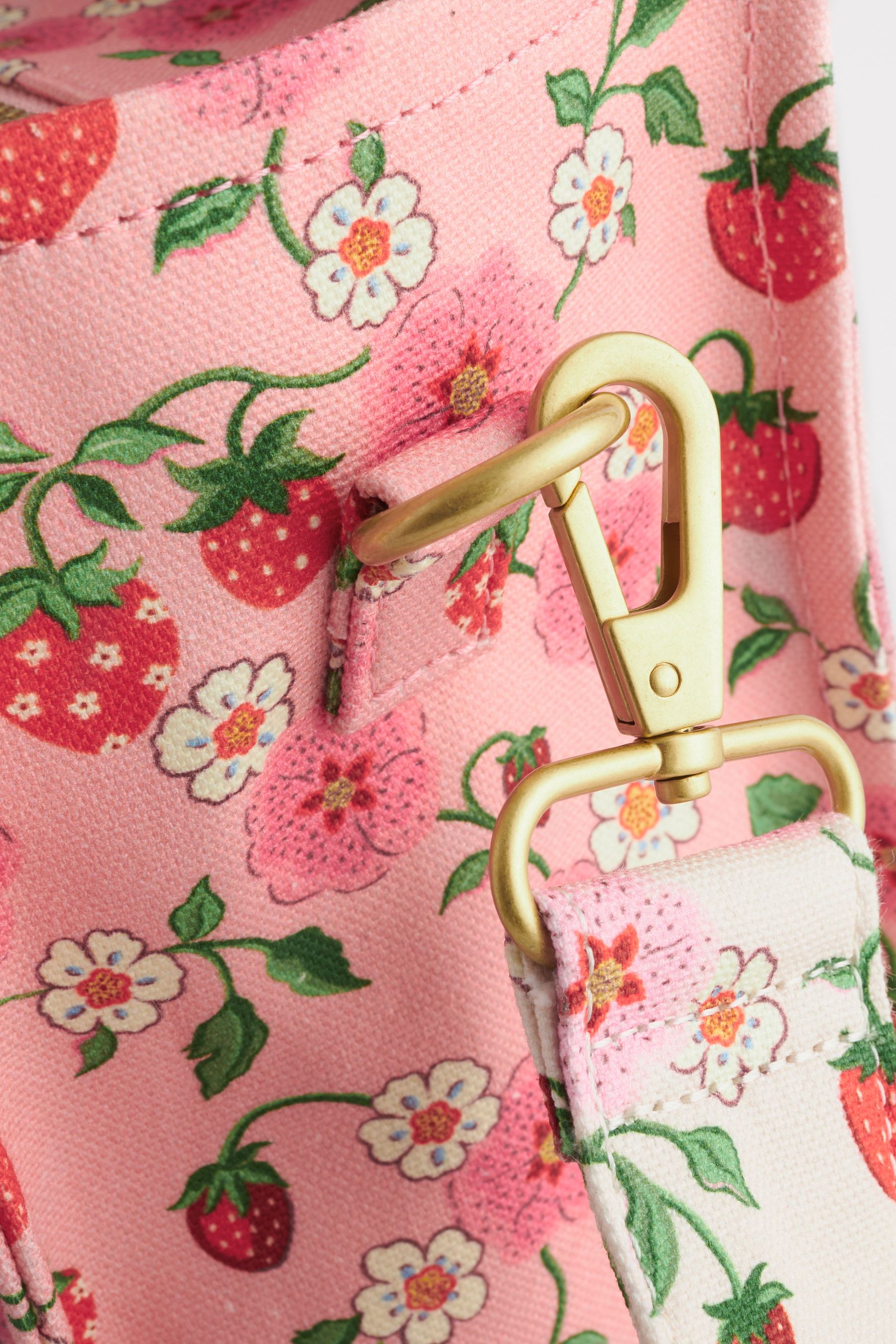 Cath Kidston Pink Floral Print Mini Bonded Cross Body 100 Cotton Tote Bag