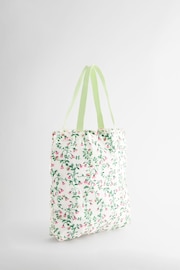 Cath Kidston Ecru Floral Print Foldaway Tote Bag - Image 2 of 7