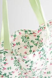 Cath Kidston Ecru Floral Print Foldaway Tote Bag - Image 6 of 7
