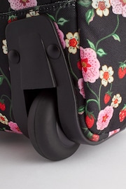 Cath Kidston Black Floral Print Wheeled Duffle Bag - Image 8 of 12
