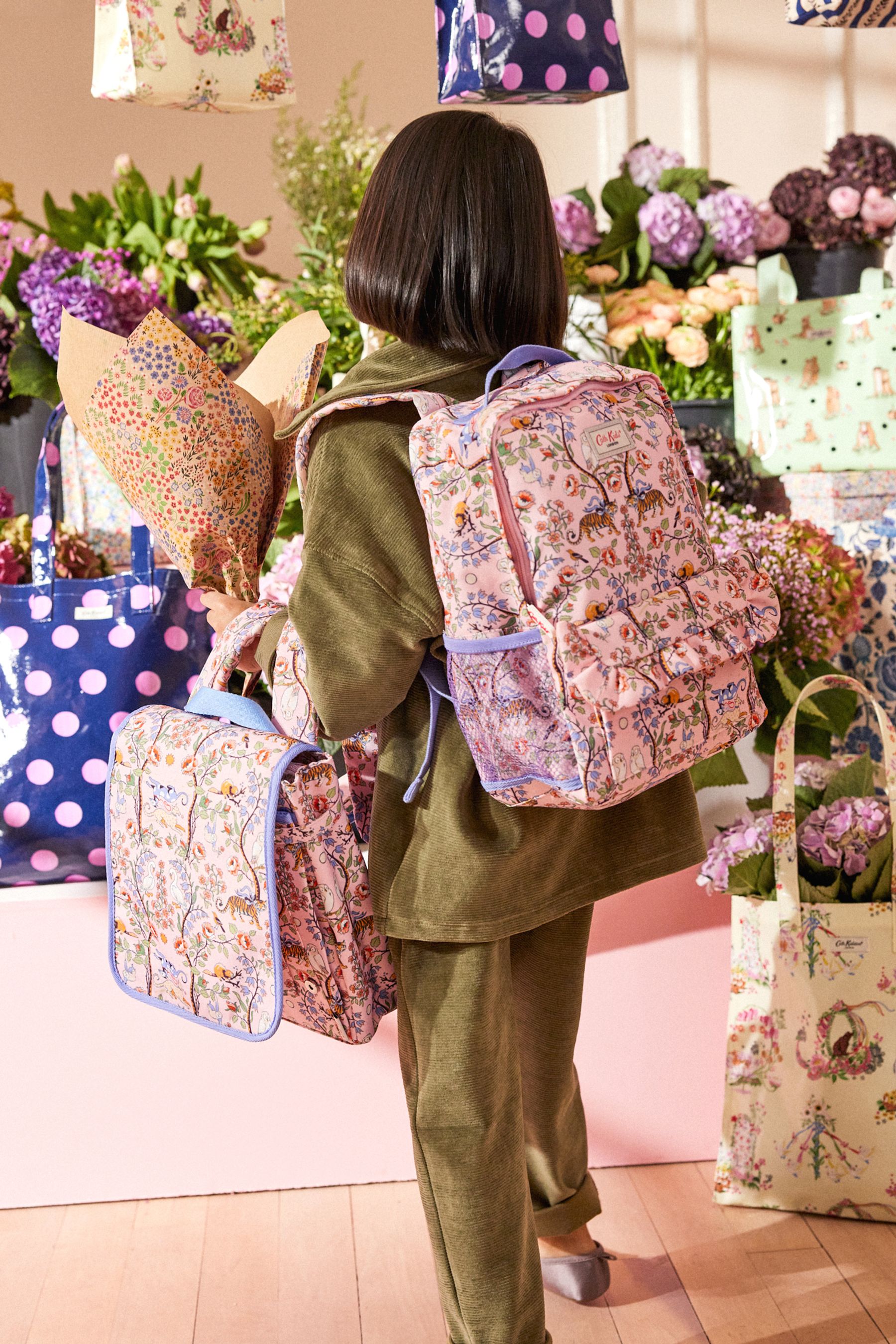 Buy Cath Kidston Pink Floral Print Kids Fold Over Backpack from Next Luxembourg