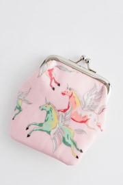 Cath Kidston Pink Unicorn Print Kids Clasp Purse - Image 1 of 3