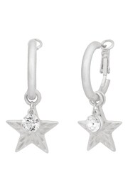 Bibi Bijoux Silver Tone Starburst Interchangeable Hoop Earrings - Image 1 of 3