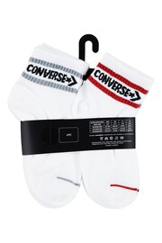 Converse White Chn Basic Wordmark Quarter Socks 6Pk - Image 3 of 4