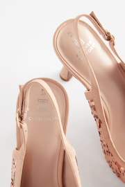 Rose Pink Forever Comfort® Sequin Point Toe Slingback Heels - Image 7 of 8