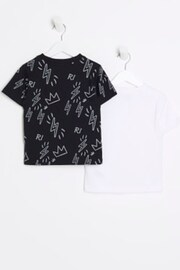 River Island Black Boys Print T-Shirts 2 Pack - Image 2 of 4