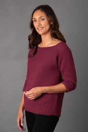 Lakeland Leather Red Maisie Relaxed Jumper - Image 3 of 6