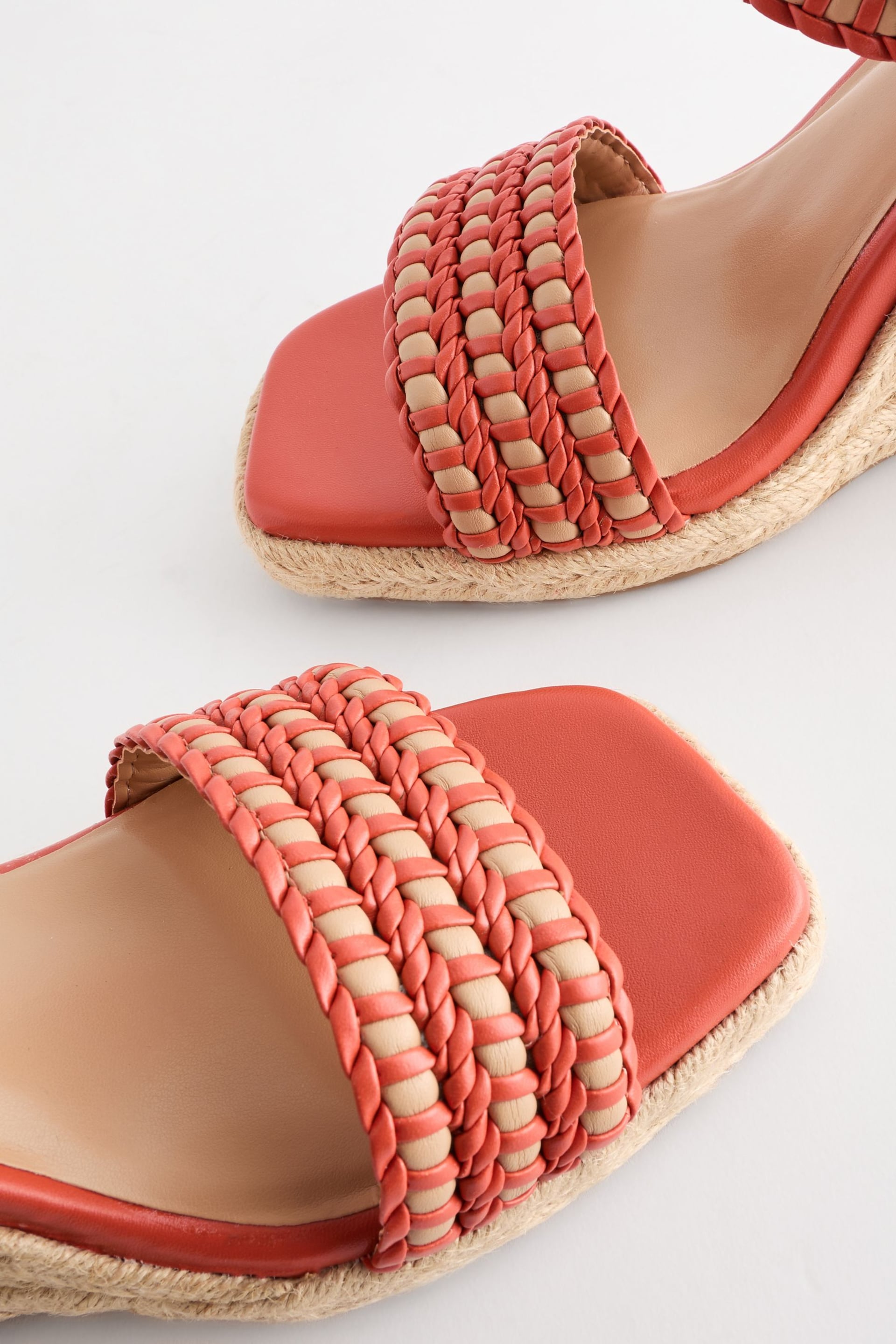 Orange Forever Comfort® Square Toe Weave Wedges - Image 5 of 8