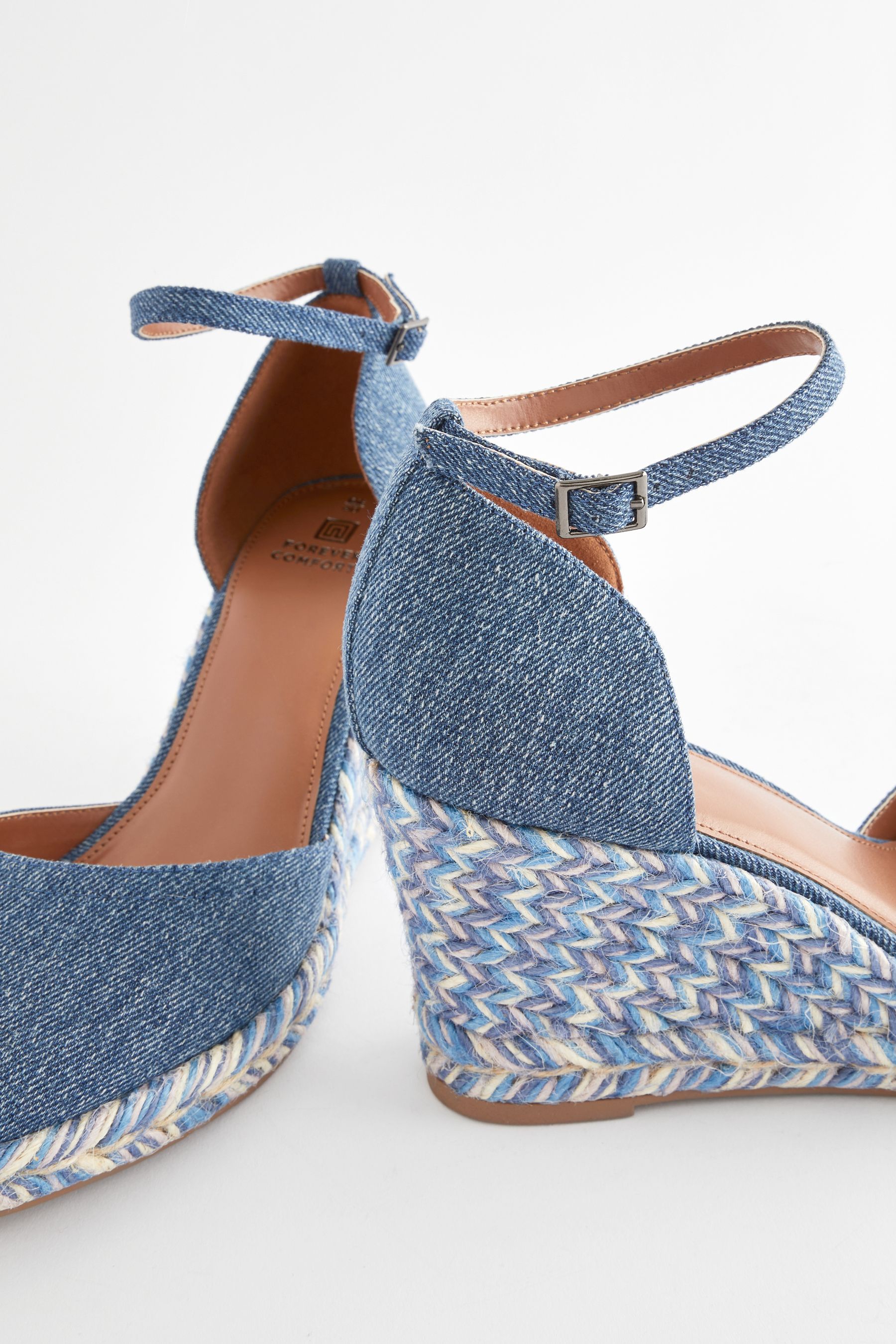 Blue closed toe wedges sale