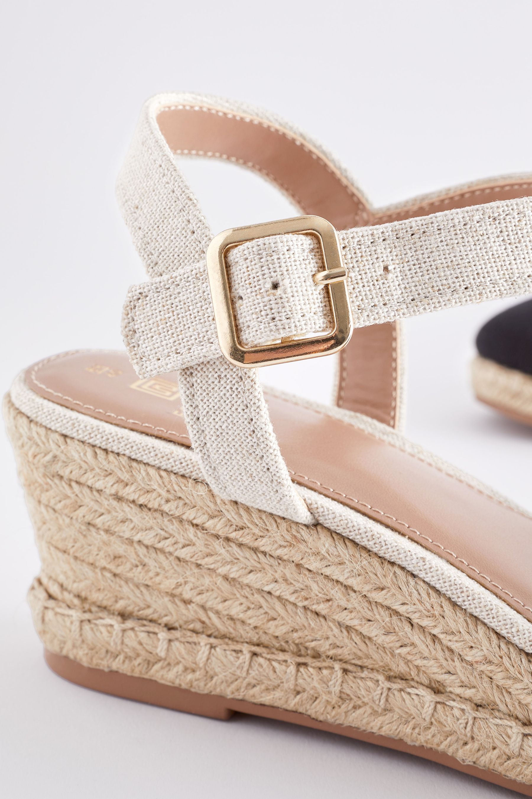 Buy Neutral Standard Wide Fit Forever Comfort Toe Cap Closed Toe Wedges from the Next UK online shop