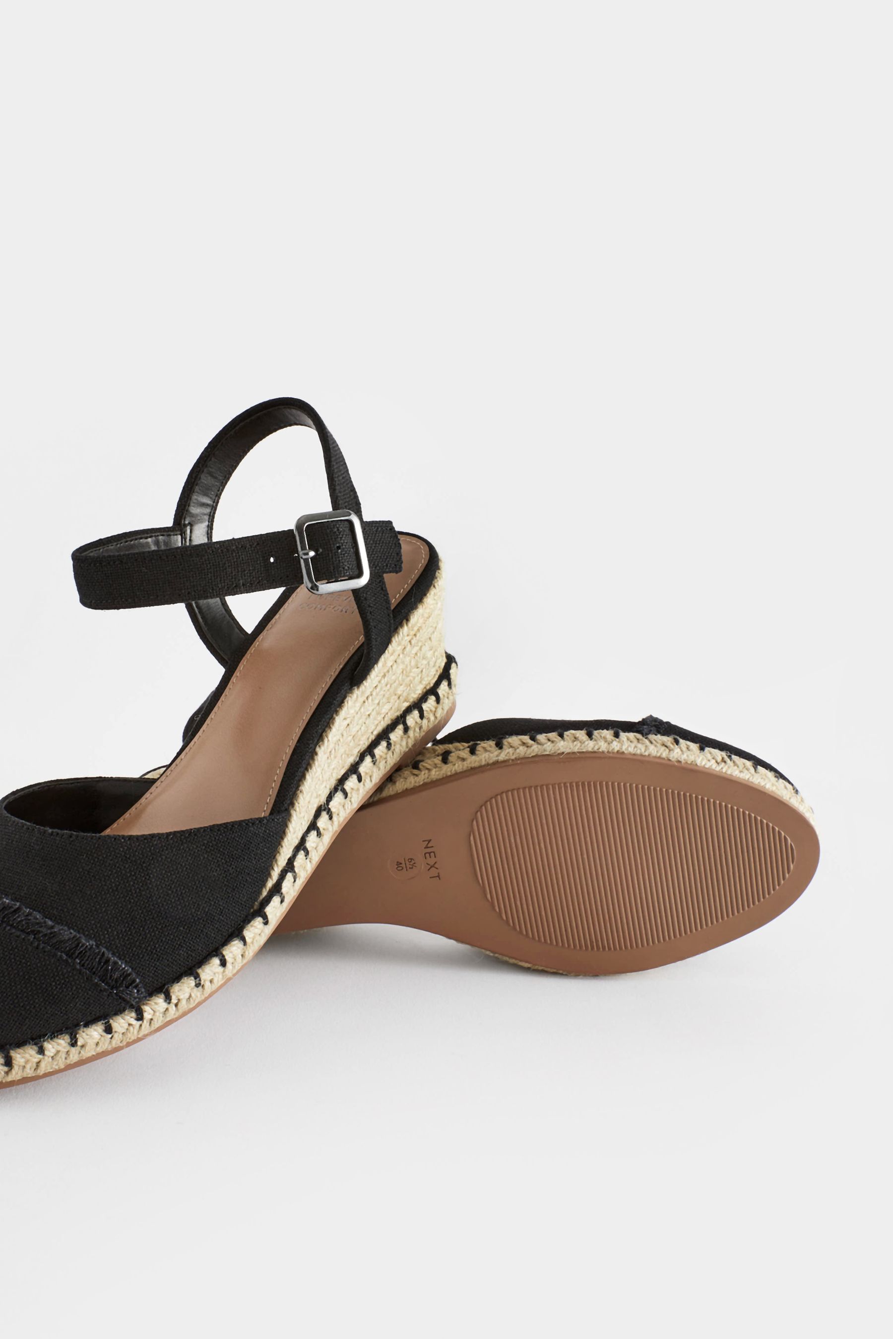 Black wide fit wedges best sale