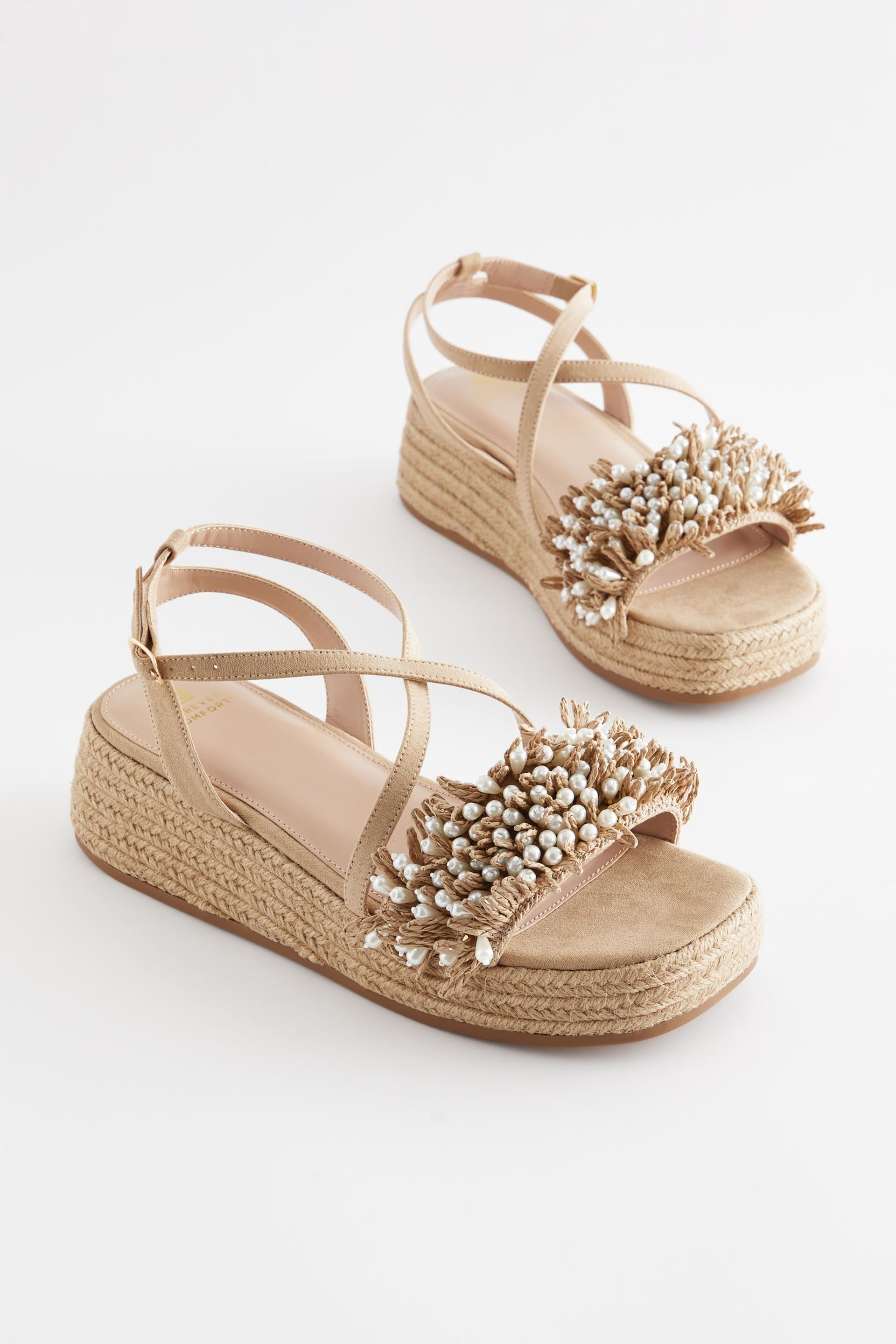 Neutral Forever Comfort® Espadrille Flatform Sandals - Image 1 of 6