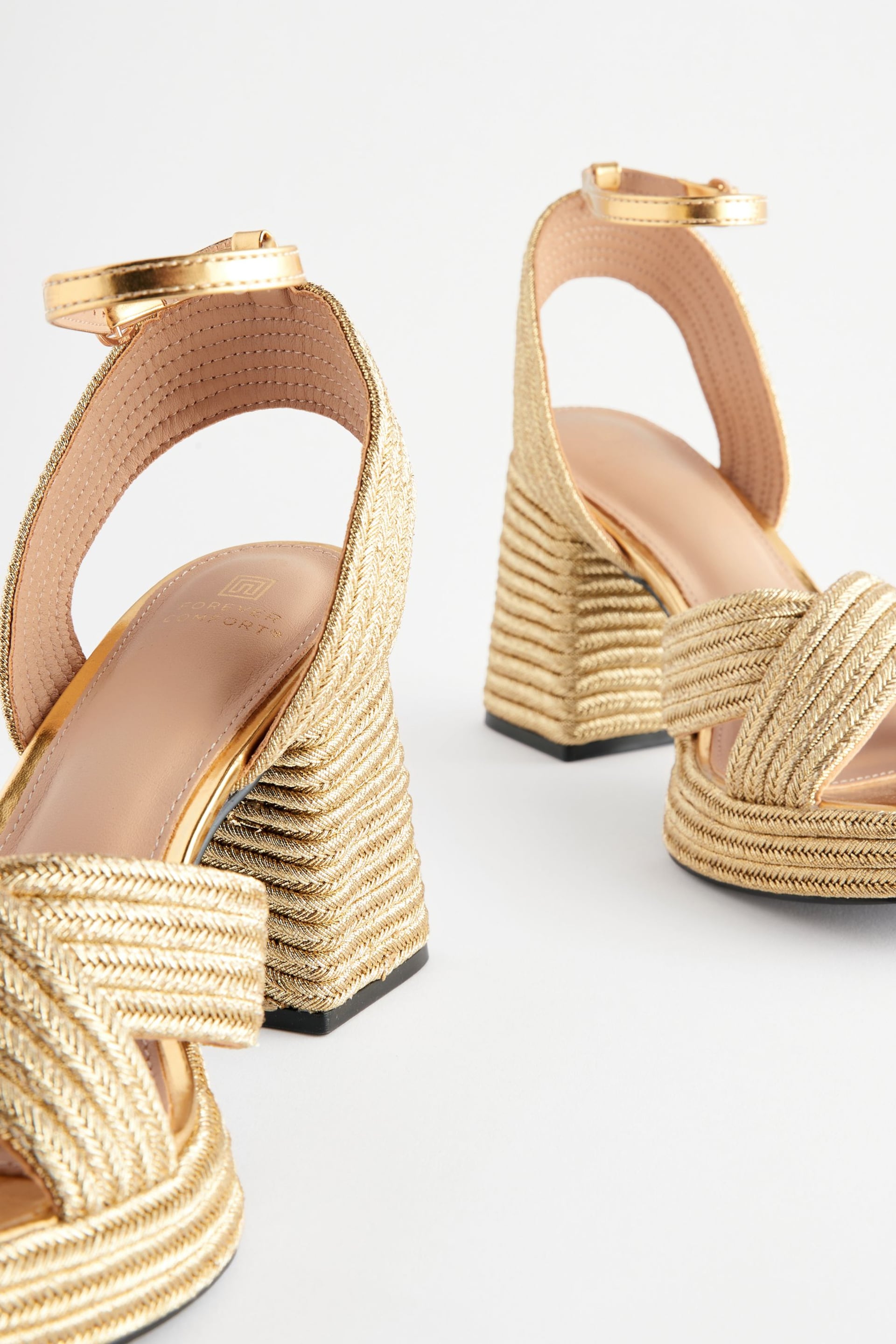 Gold Forever Comfort® Flare Platform Sandals - Image 6 of 7
