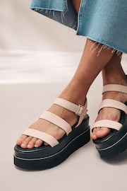 Pink Forever Comfort® Leather Chunky Flatform Sandals - Image 2 of 7