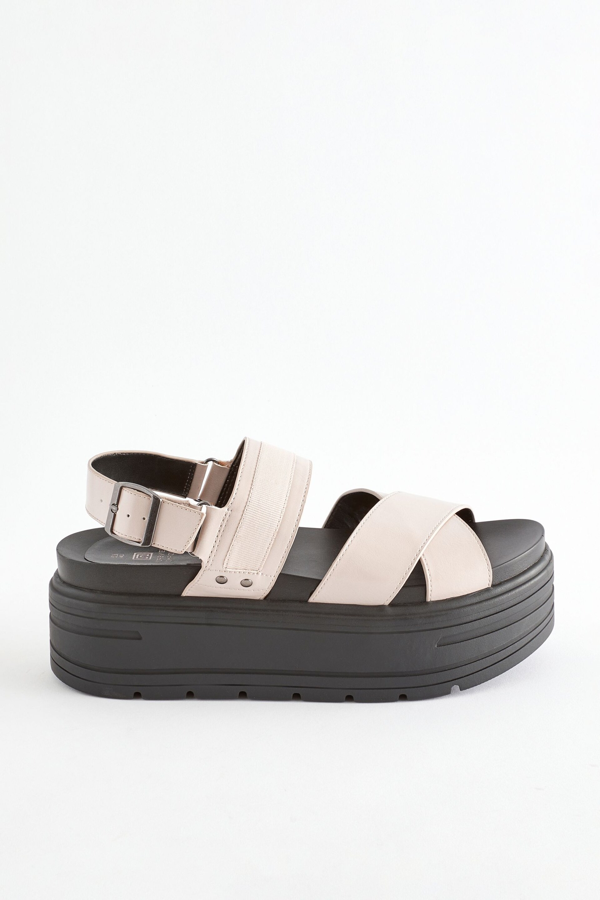 Bone Regular/Wide Fit Chunky Wedge Sandals - Image 4 of 8