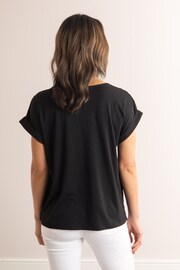 Lakeland Clothing Reay Textured Short Sleeve Black Blouse - Image 3 of 4