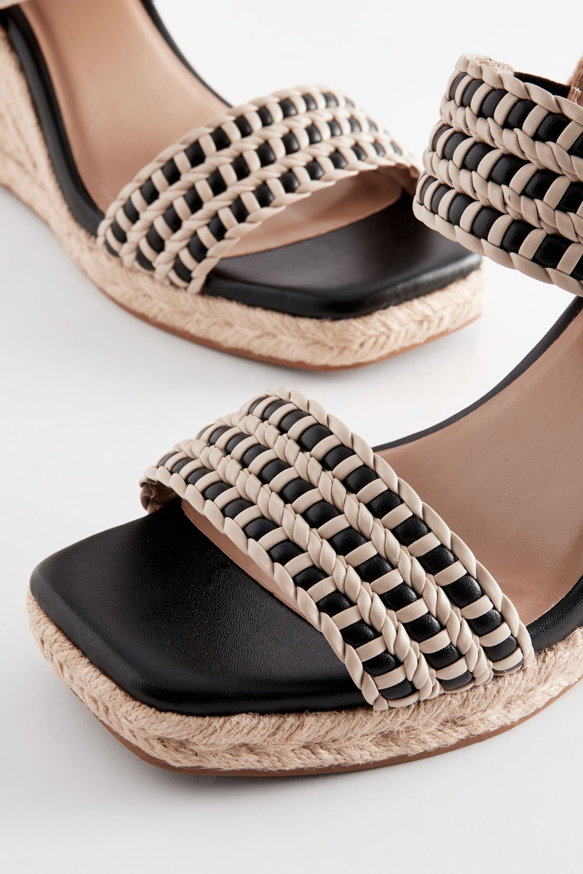 Monochrome Forever Comfort® Square Toe Weave Wedges - Image 5 of 8