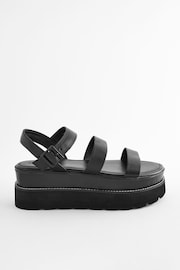 Black Forever Comfort® Leather Chunky Flatform Sandals - Image 4 of 8