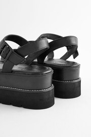 Black Forever Comfort® Leather Chunky Flatform Sandals - Image 5 of 8