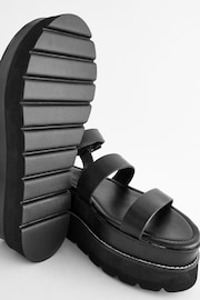 Black Forever Comfort® Leather Chunky Flatform Sandals - Image 6 of 8
