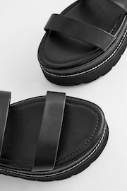 Black Forever Comfort® Leather Chunky Flatform Sandals - Image 7 of 8