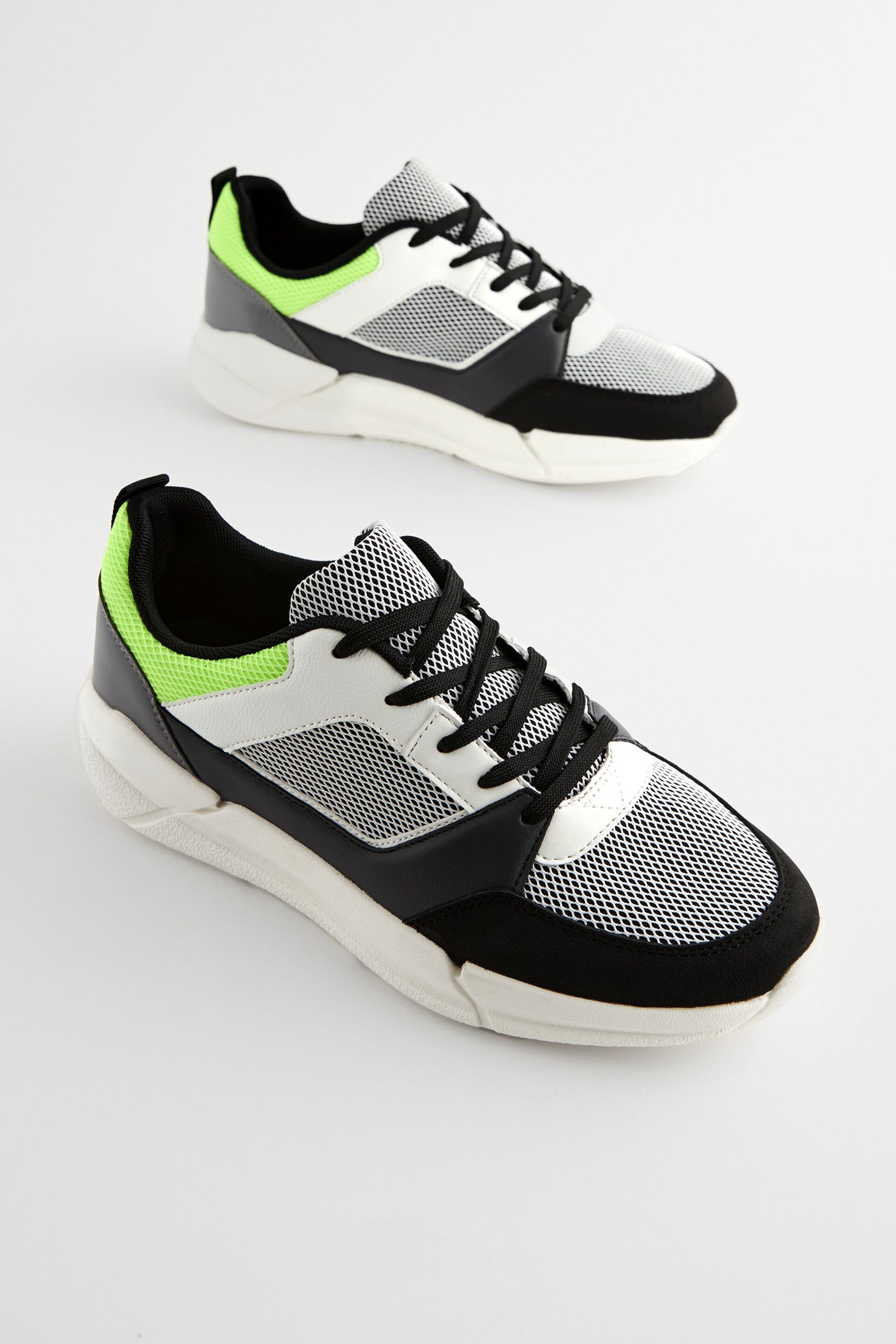 Black/White EDIT Mesh Trainers - Image 1 of 5