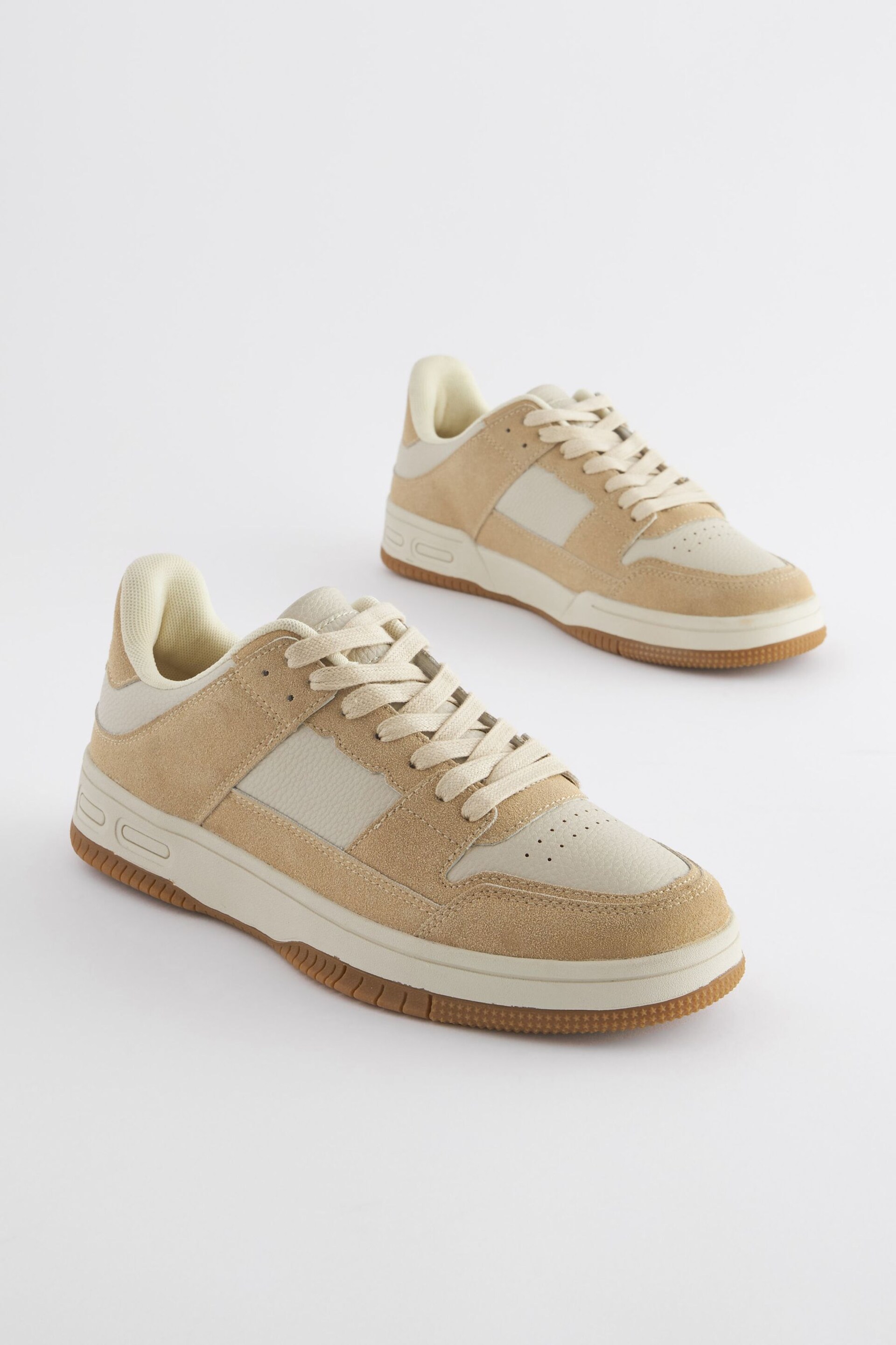 Natural EDIT Court Trainers - Image 2 of 6