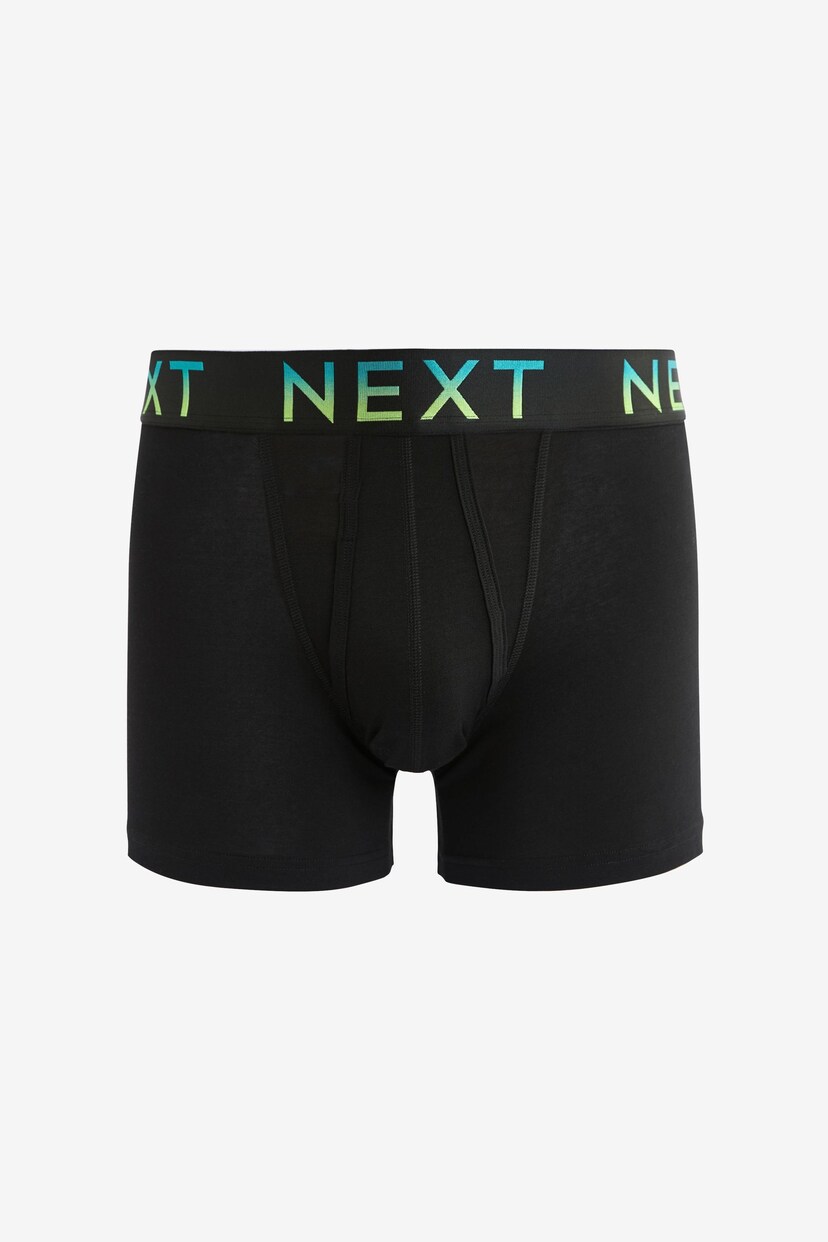 Black Bright Ombre Text Waistbands 10 pack A-Front Boxers - Image 7 of 12