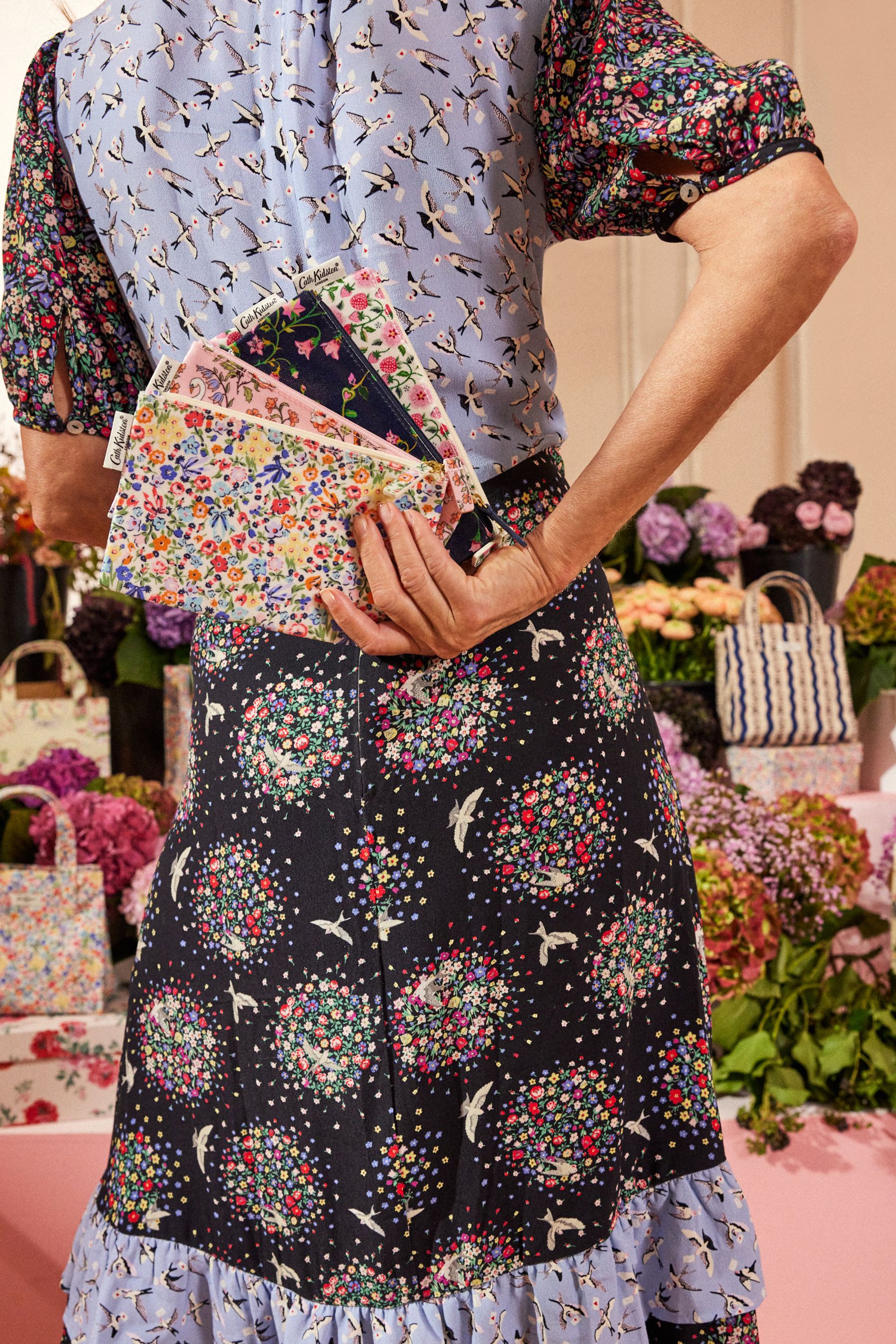 Buy Cath Kidston Blue Yellow Ditsy Floral Zipped Flat Purse from Next Singapore