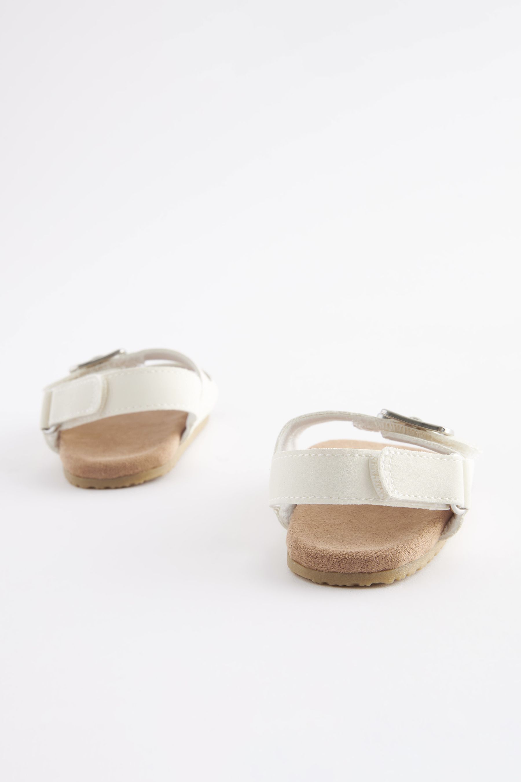White Corkbed Baby Sandals 0 24mths