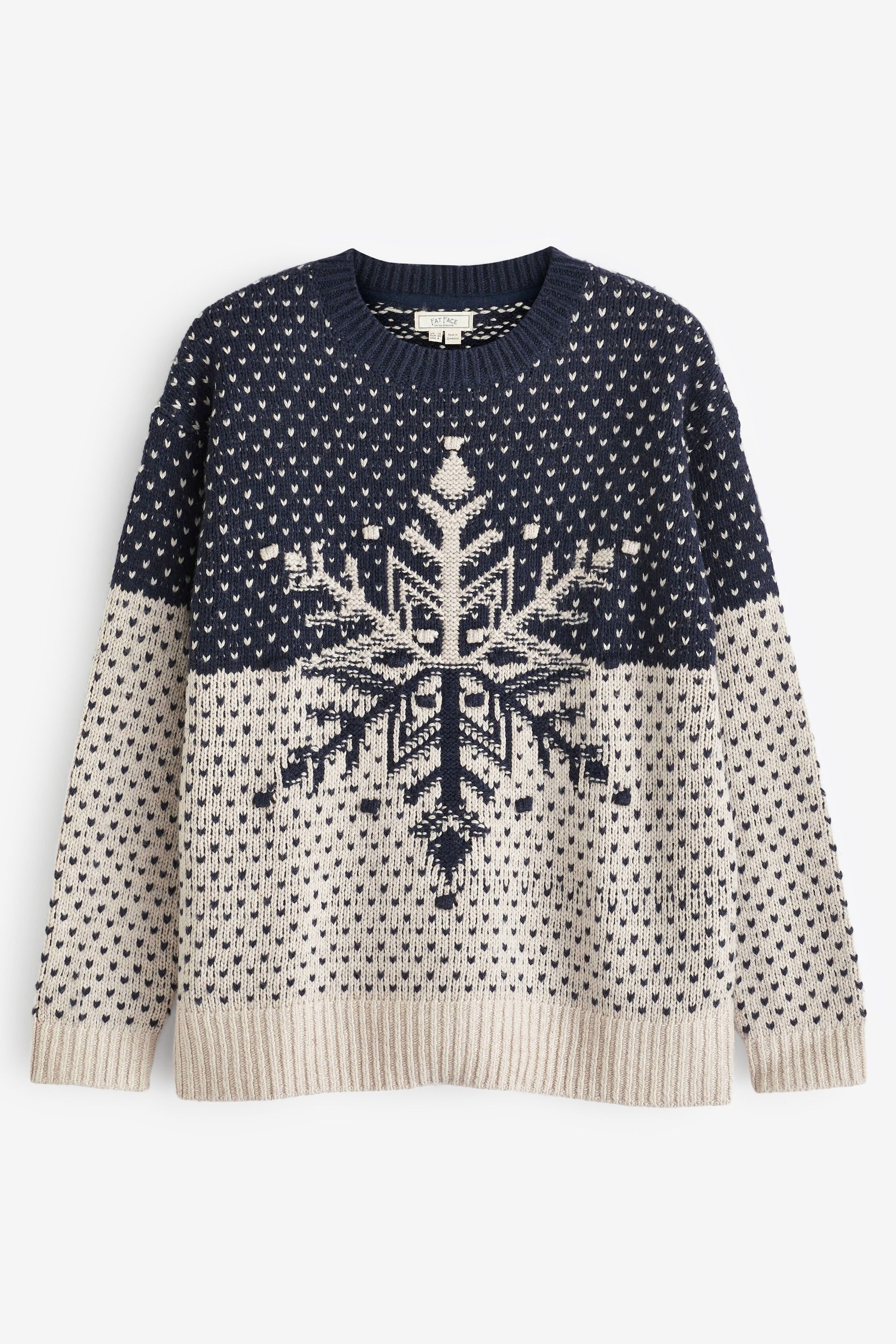 Buy FatFace Blue Snowflake Jumper from Next Luxembourg
