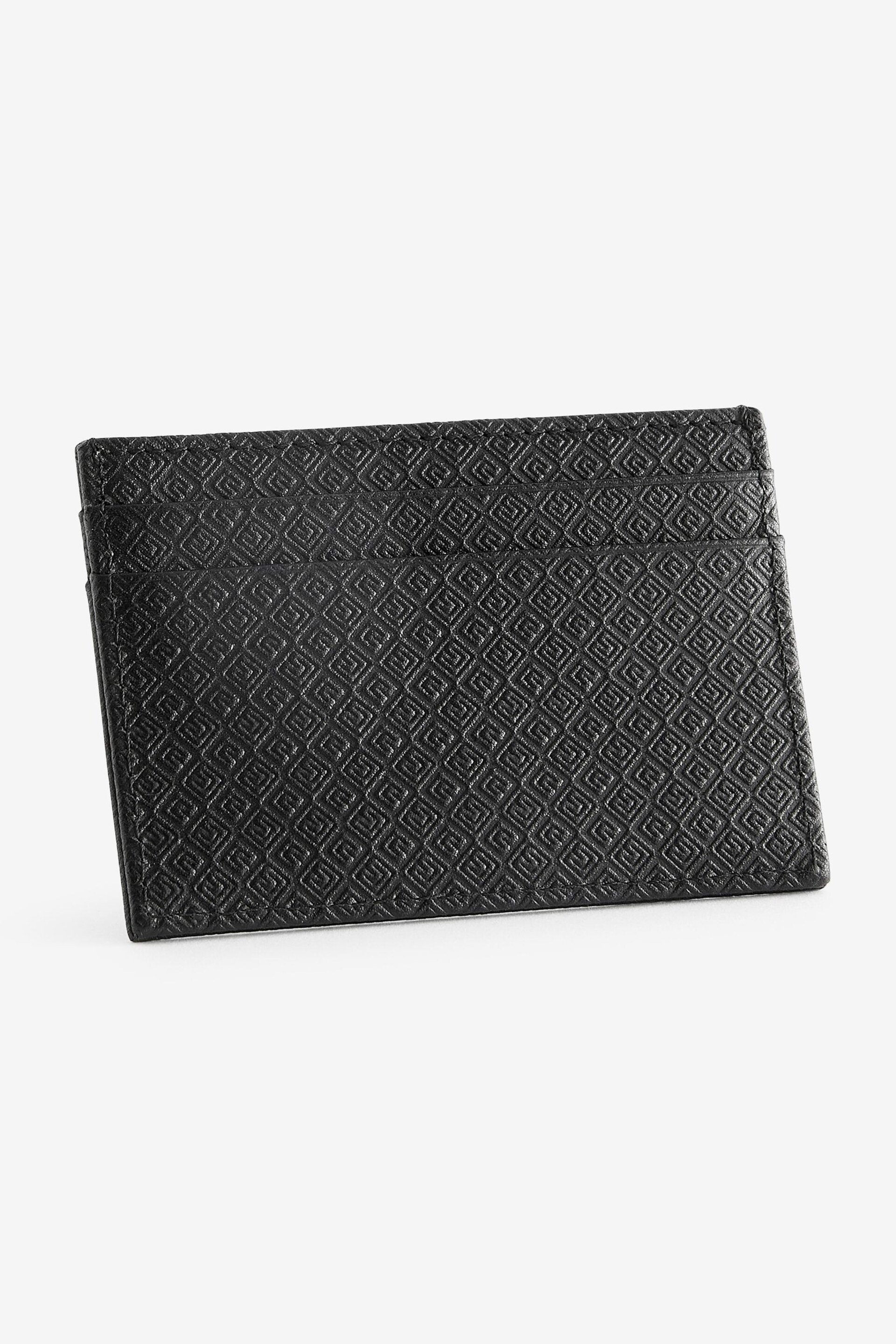 Black N Logo Embossed Card Holder - Image 1 of 4