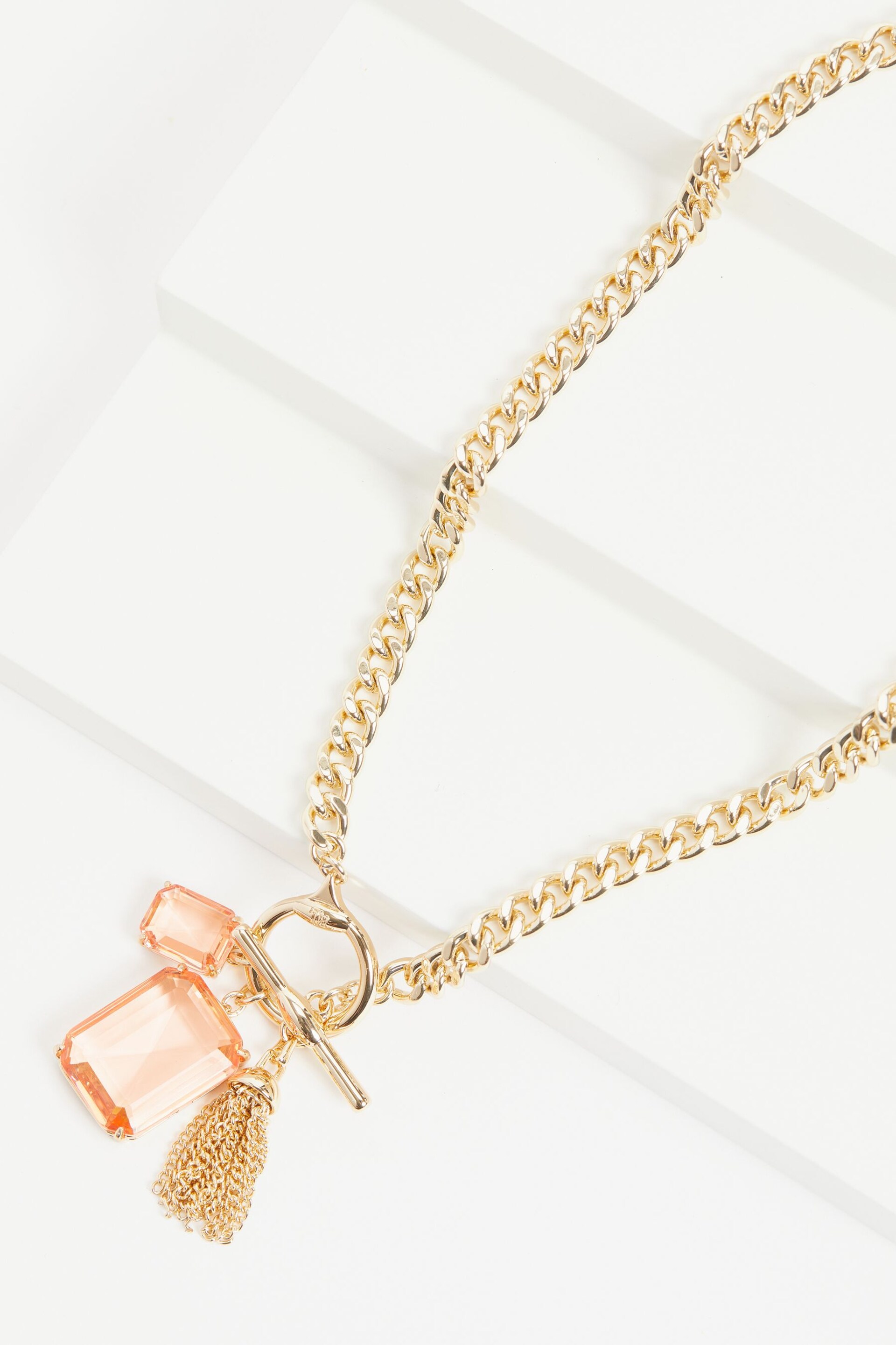 Lauren Ralph Lauren Kensington Gold Tone & Rose Peach Necklaces - Image 2 of 4