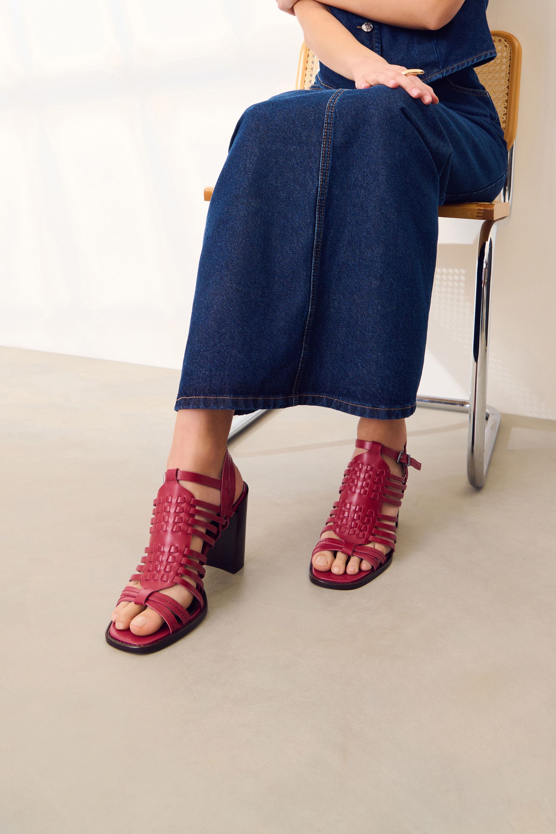 Buy Wine Signature Leather Fisherman Sandals from Next Luxembourg