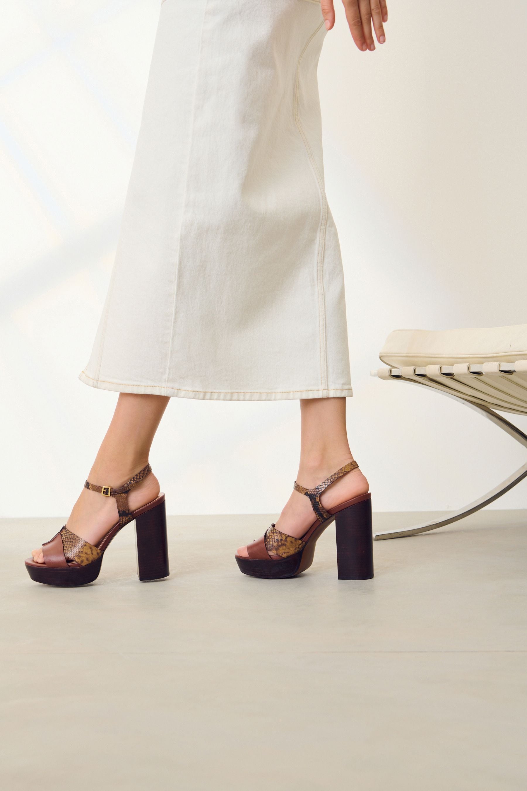 Tan platform heels hot sale