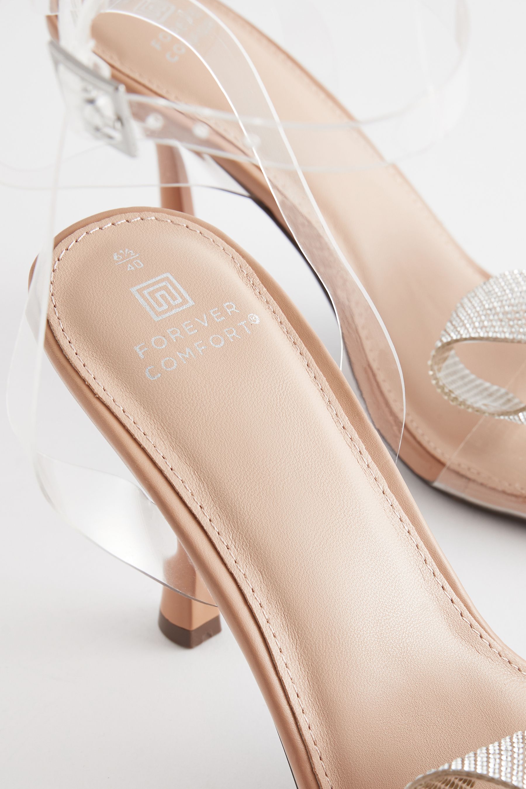 Buy Clear Forever Comfort Vinyl Jewel Bow Sandals from the Next UK online shop